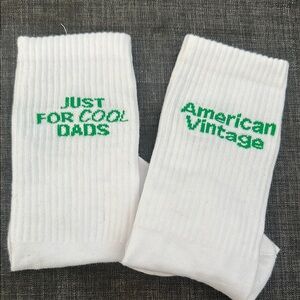 American Vintage “Cool Dad” White Tube Socks - NWT never worn
